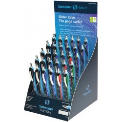 Schneider Rave Retractable Ballpoint Pen, XB (Extra Bold, Counter Display, Mix Colors)